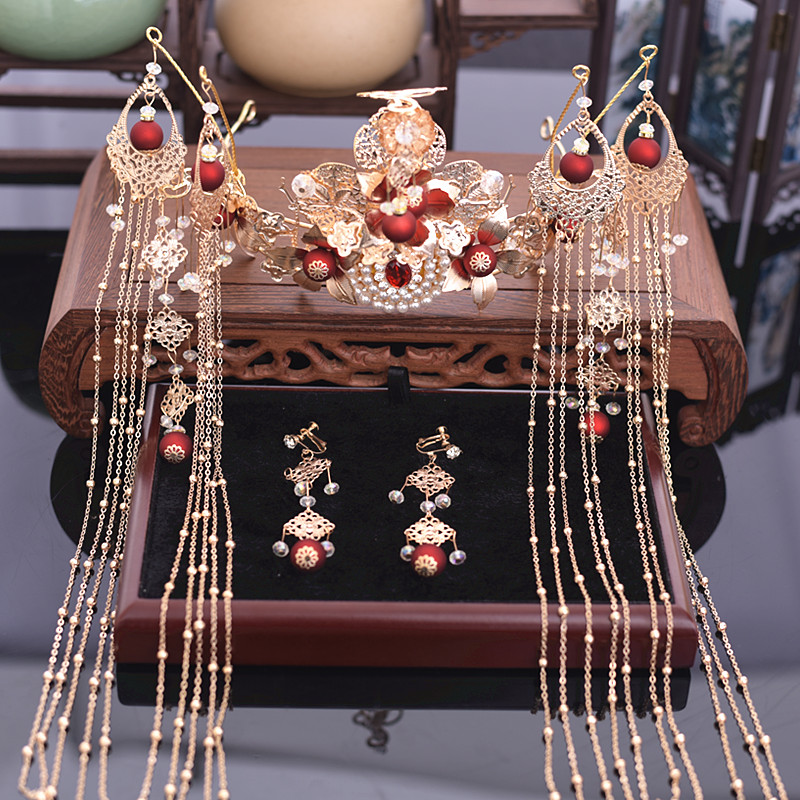 bride Headdress Chinese style wedding ancient costume Hair hoop atmosphere Dragon and gown Xiu clothing phoenix coronet marry Accessories 2018 new patternin the Women's clothing/Boutique , Large size women category - from Buy2taobao.com to provide professional Taobao agent buy service
