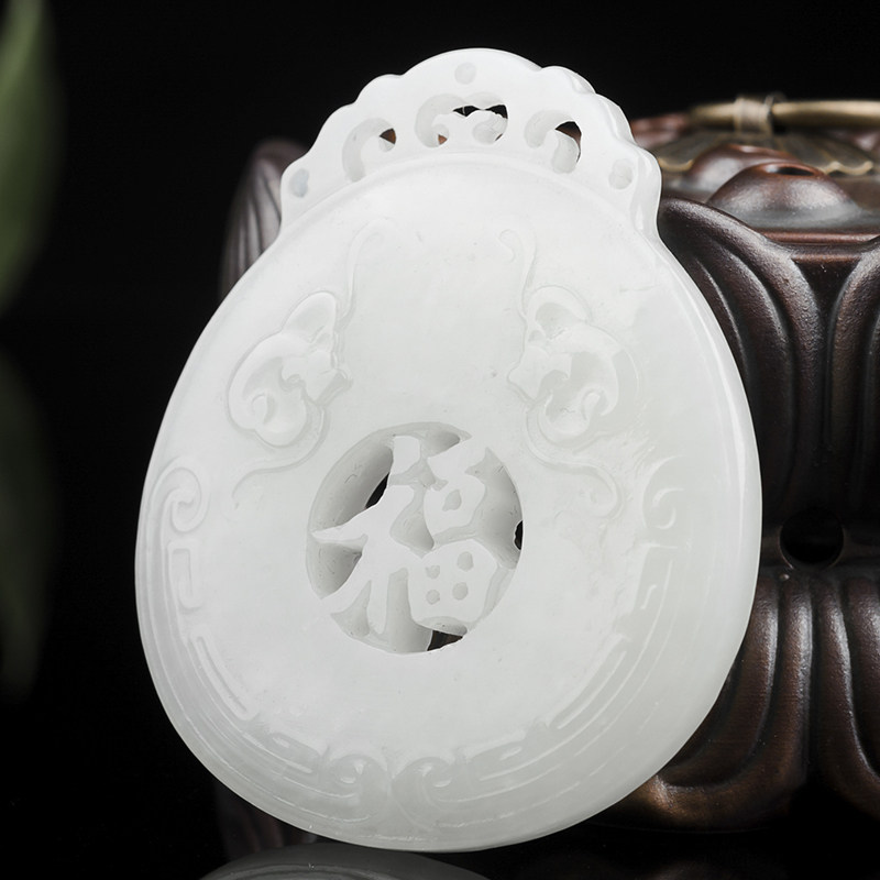 和田玉白玉福在眼前挂件24.18克㊣1203