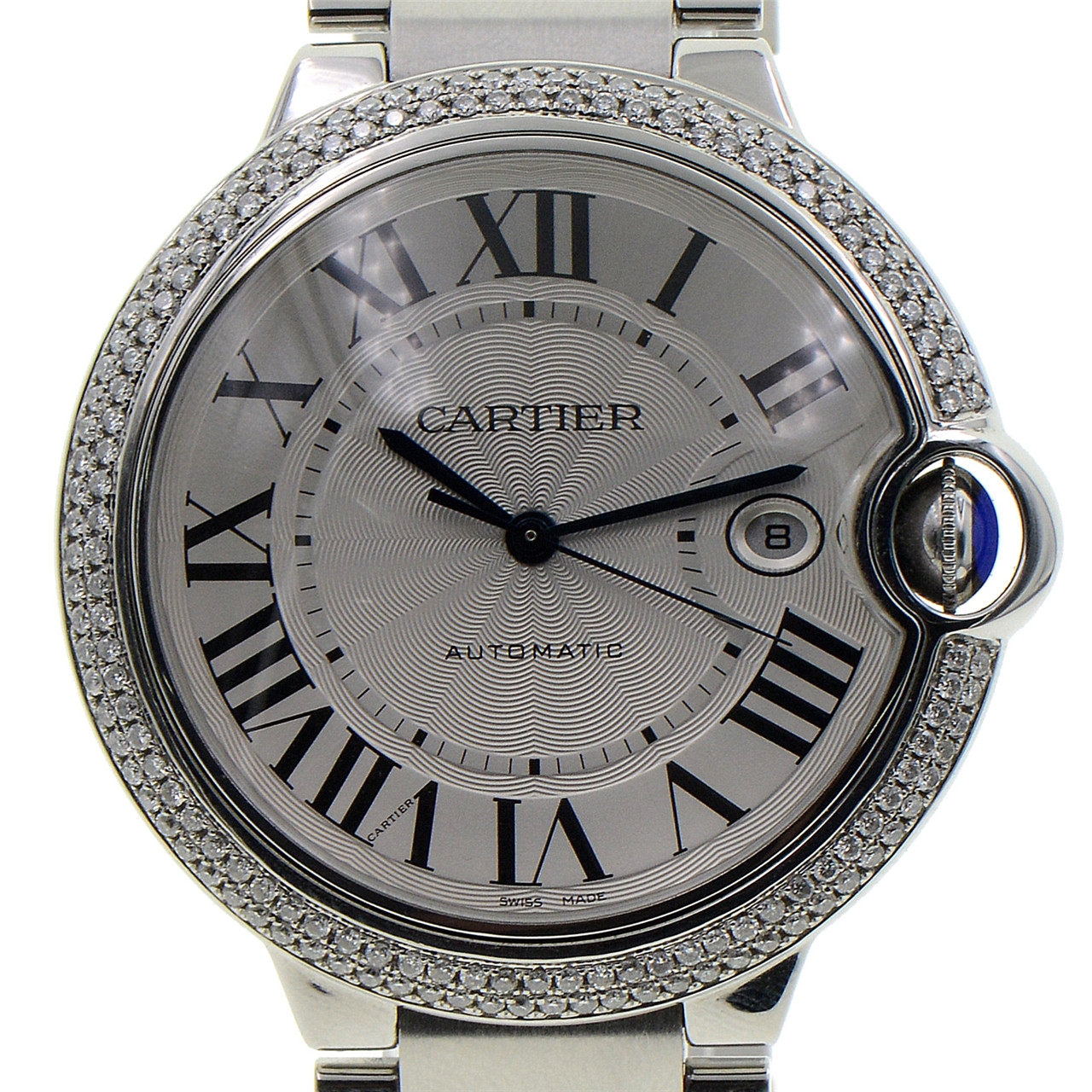 [9.0新]卡地亚蓝气球系列自动机械男表w69012z4后镶钻已使用