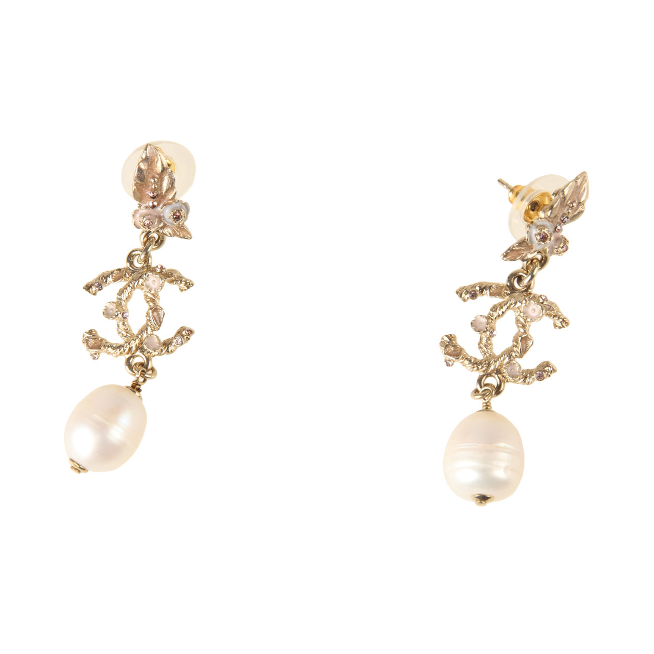 [9.9新]香奈儿chanel女士经典合金水晶耳环