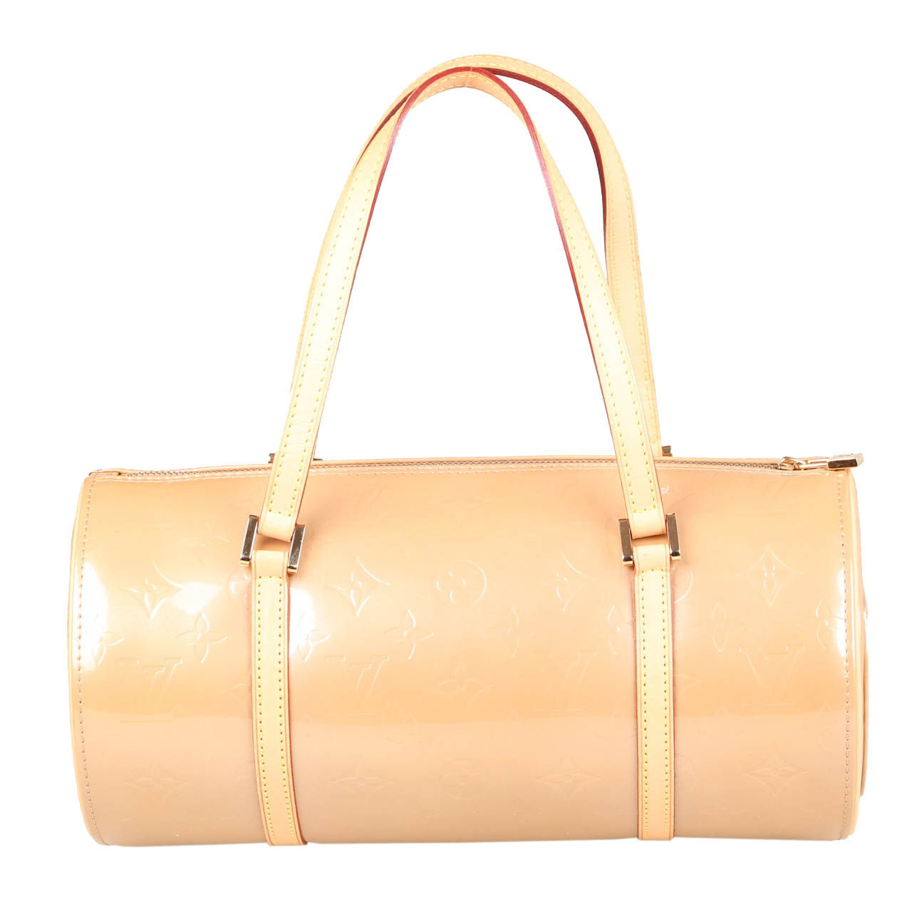 [9.8新]路易威登lv女士漆皮手提单肩圆桶包