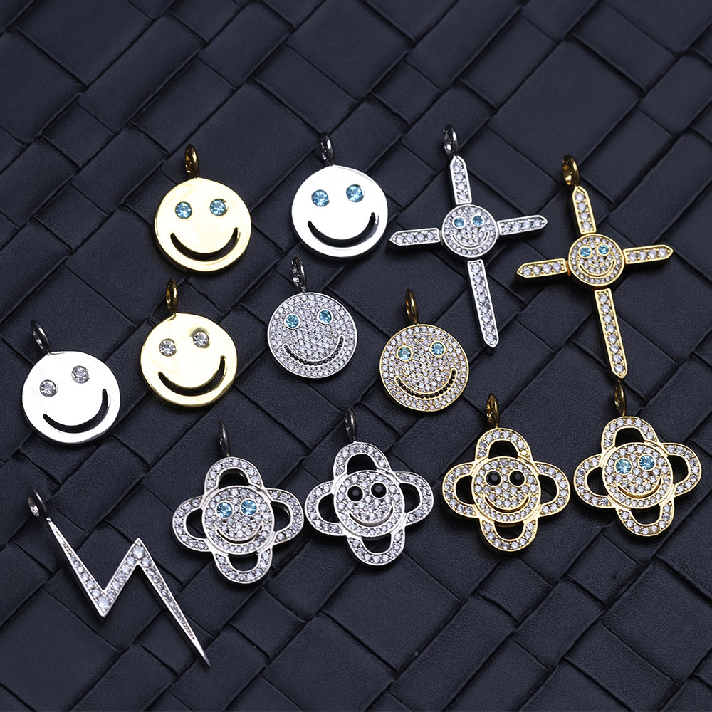 eyefunny太阳花微笑十字架项链ins小众日系潮人情侣吊坠饰品礼物