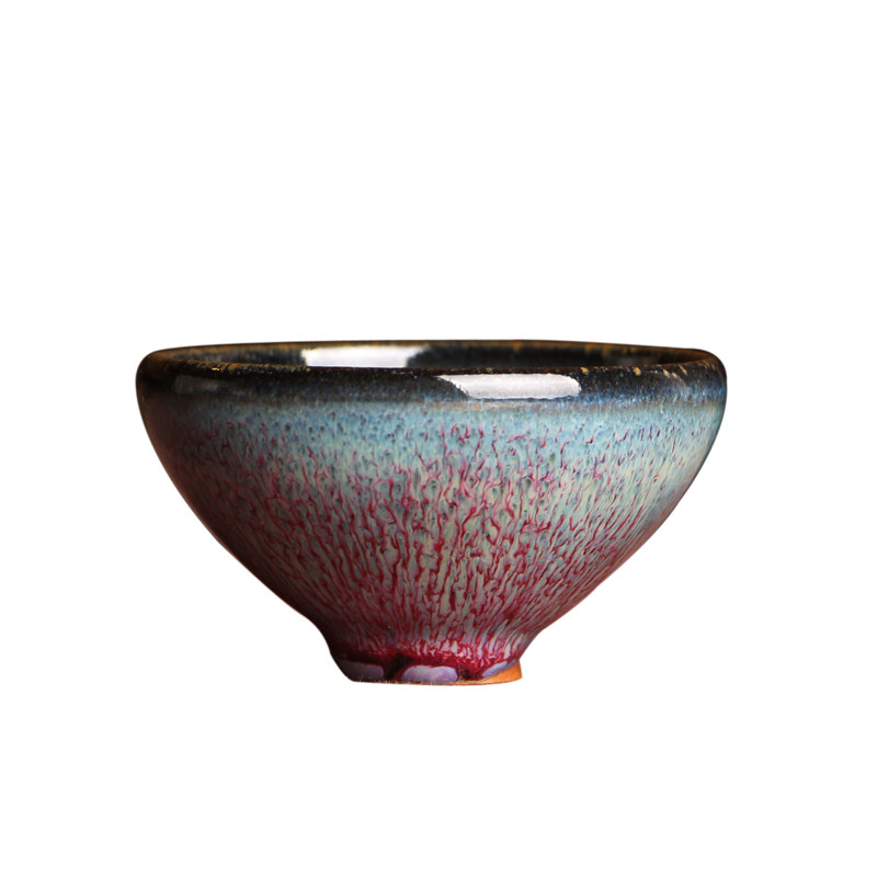 辛国正火焰窑变鸡心杯 省级工艺美术大师