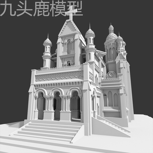 maya 3Dmax c4d blender ue4三维欧式城堡模型场景建筑素材源文件