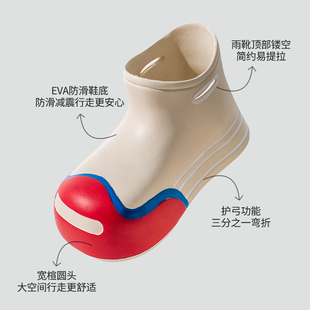 女款雨鞋时尚外穿儿童雨靴夏季轻便防水厚底胶鞋防滑短靴学生水鞋