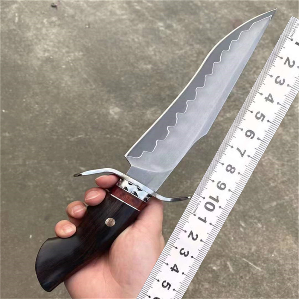 户外刀具野外露营生存大马士革高硬度防身刀军工刀博伊