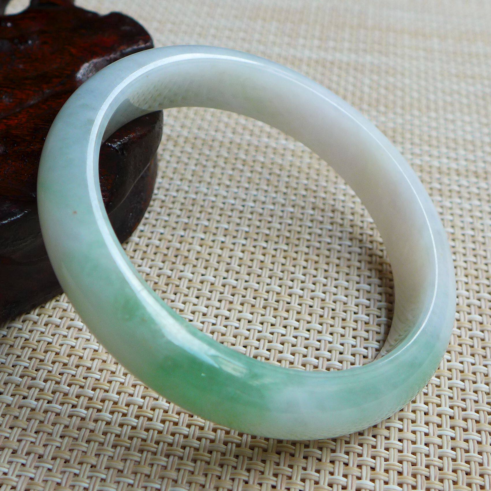 天然a货翡翠平安手镯51.58g