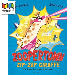 Emily Fox Zoopertown Zip Zap Giraffe 拉链长颈鹿 儿童绘本 动物故事图画书 英文原版 进口图书 大音