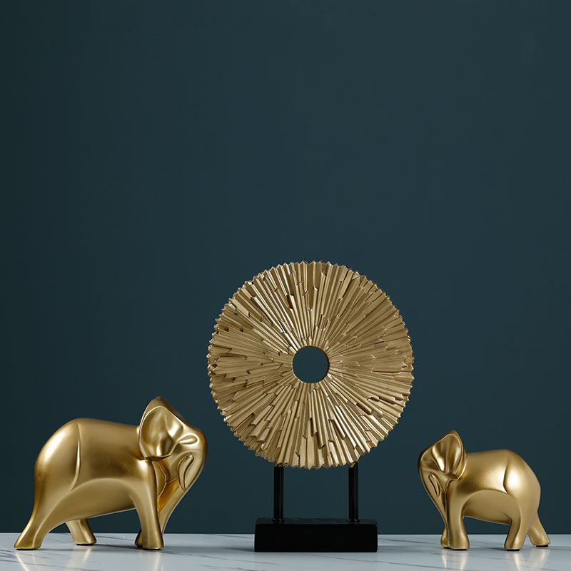 现代简约轻奢玄关电视柜招财大象摆件套装客厅办公室软装饰品摆设