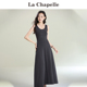 拉夏贝尔/La Chapelle吊带连衣裙女夏季无袖背心收腰中长款裙子
