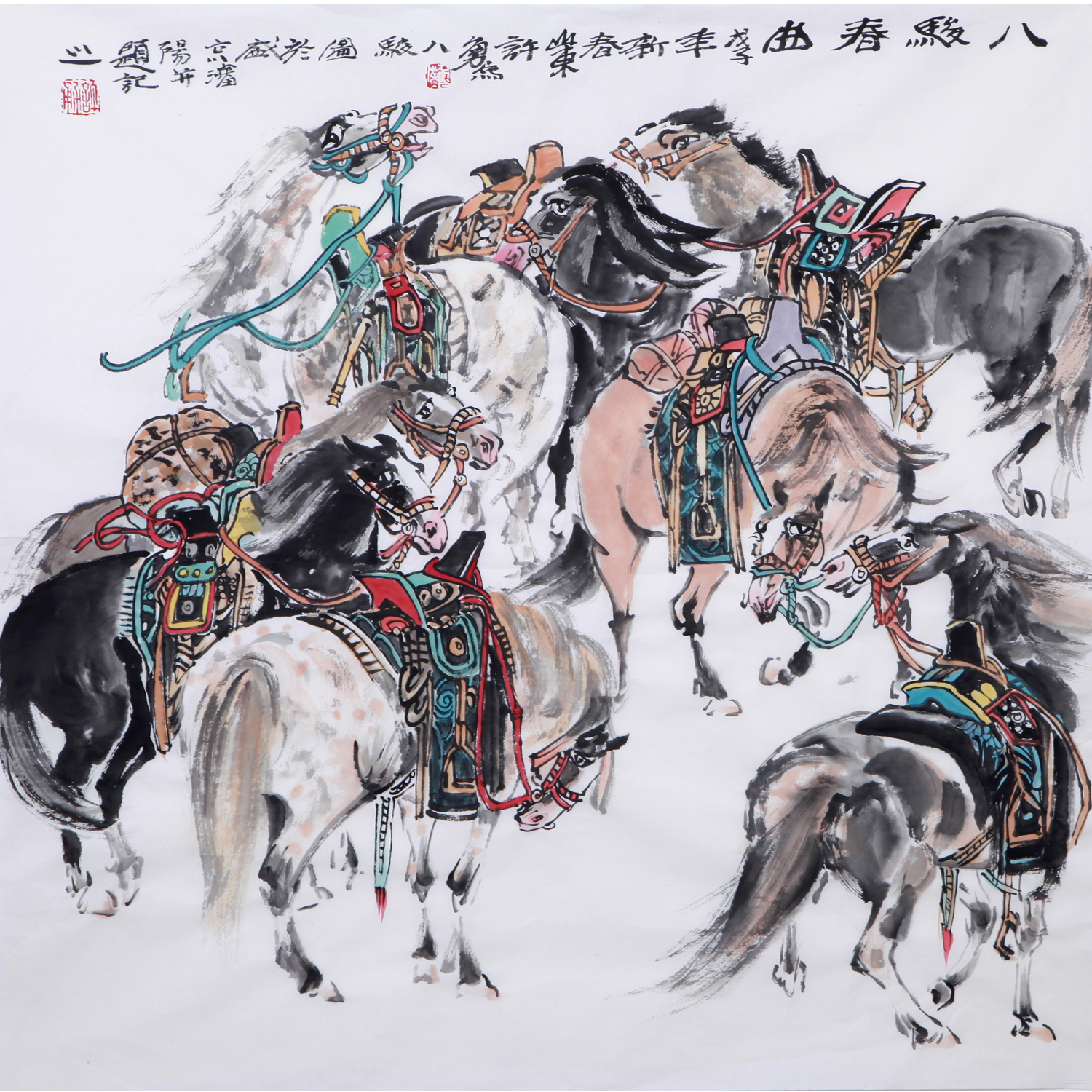 许勇《八骏图》 当代实力派画家