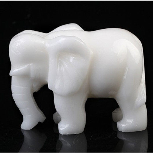 天然玉石白玉大象阿富汗白玉象吉象如意工艺品玉器办公室风水摆件_5折