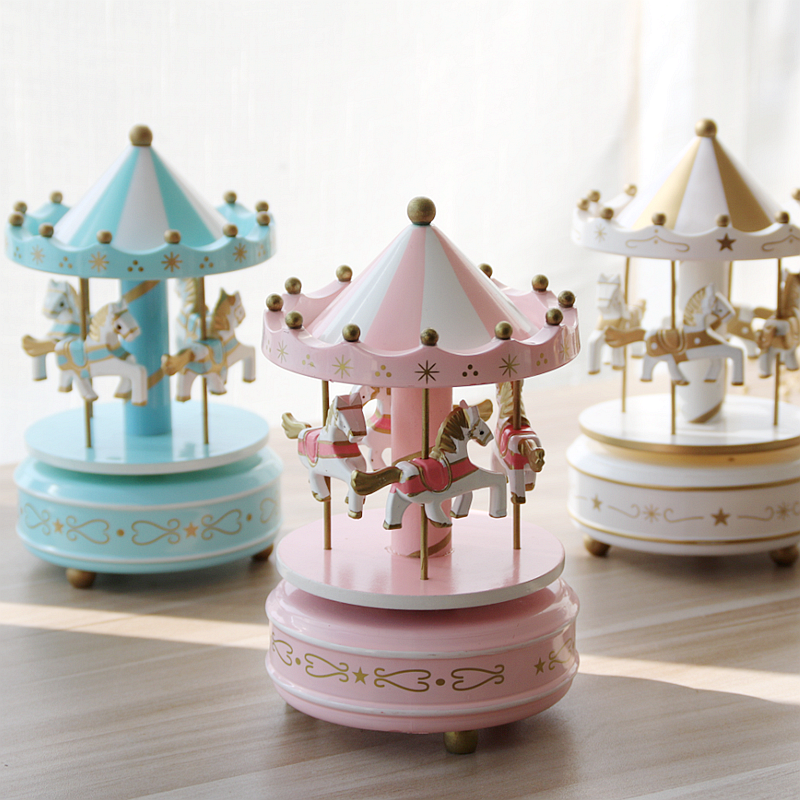 旋转木马音乐盒八音盒生日圣诞节新年结婚礼物送女友儿童小朋友