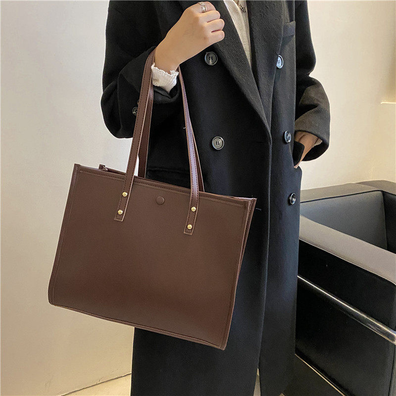 流行复古托特包2021新款大容量女士公文包通勤电脑单肩包手提大包