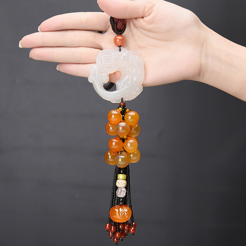 汽车挂件女高档创意保平安吊坠车内装饰品吊饰玉石貔貅车载挂饰男