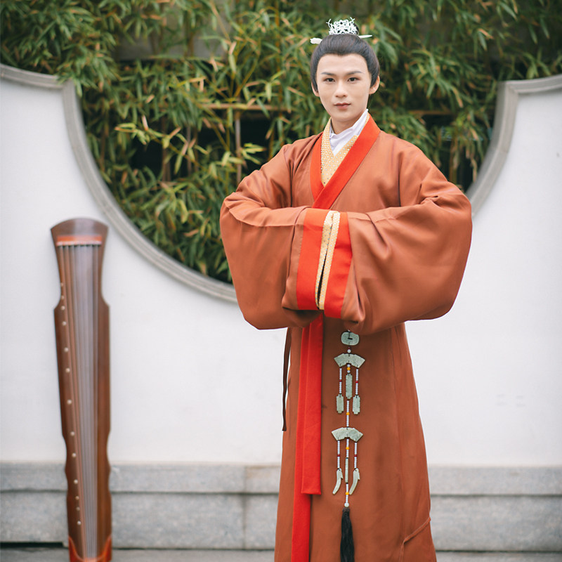 怀谷居淮南八公男款原创直裾袍秋冬复原秦汉风定制汉服