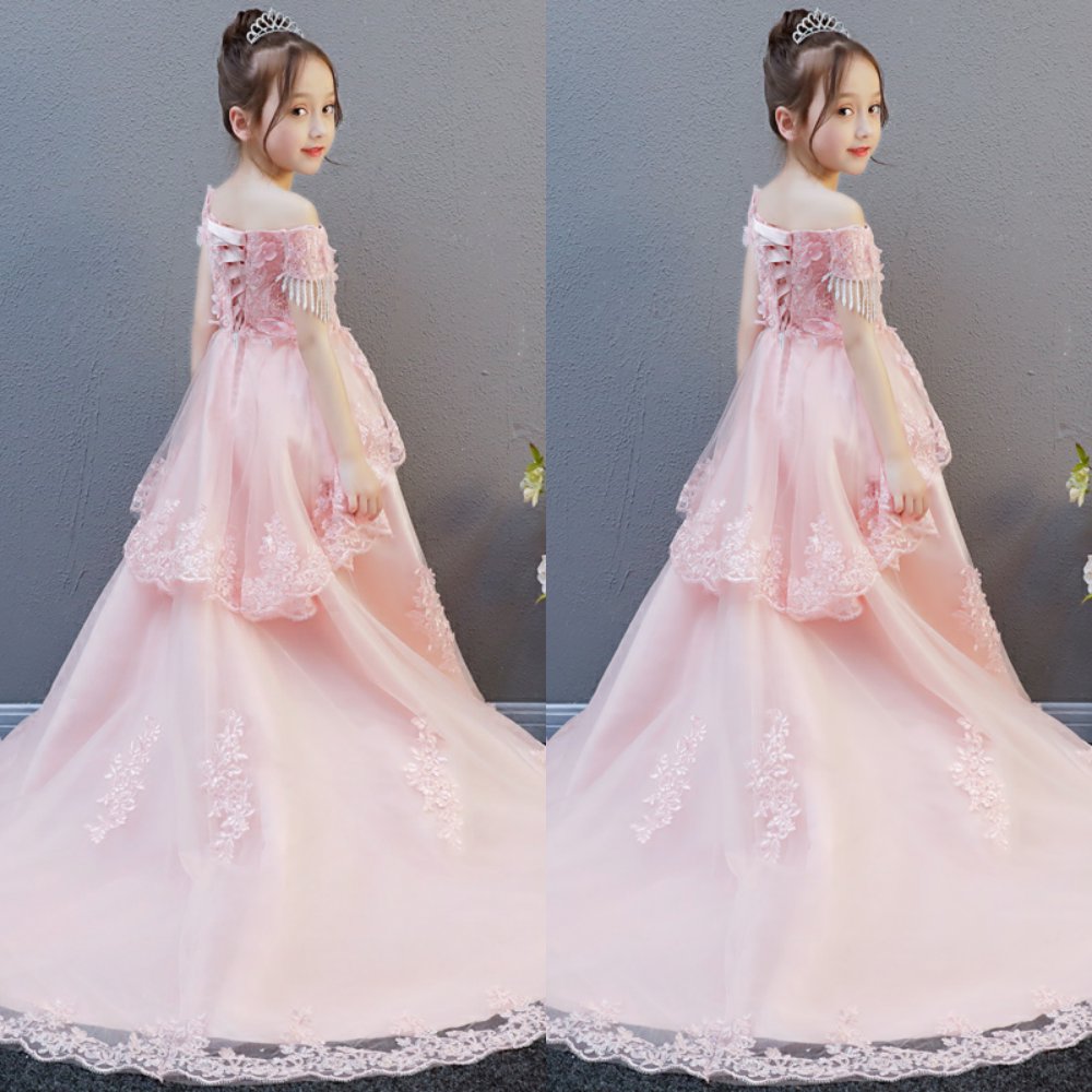 儿童婚纱礼服拖尾裙 超长大额优惠券