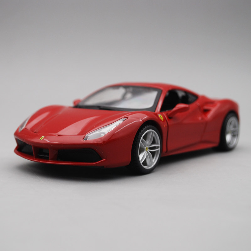比美高1:32法拉利488gtb仿真合金汽车模型新款超跑车模摆件收藏
