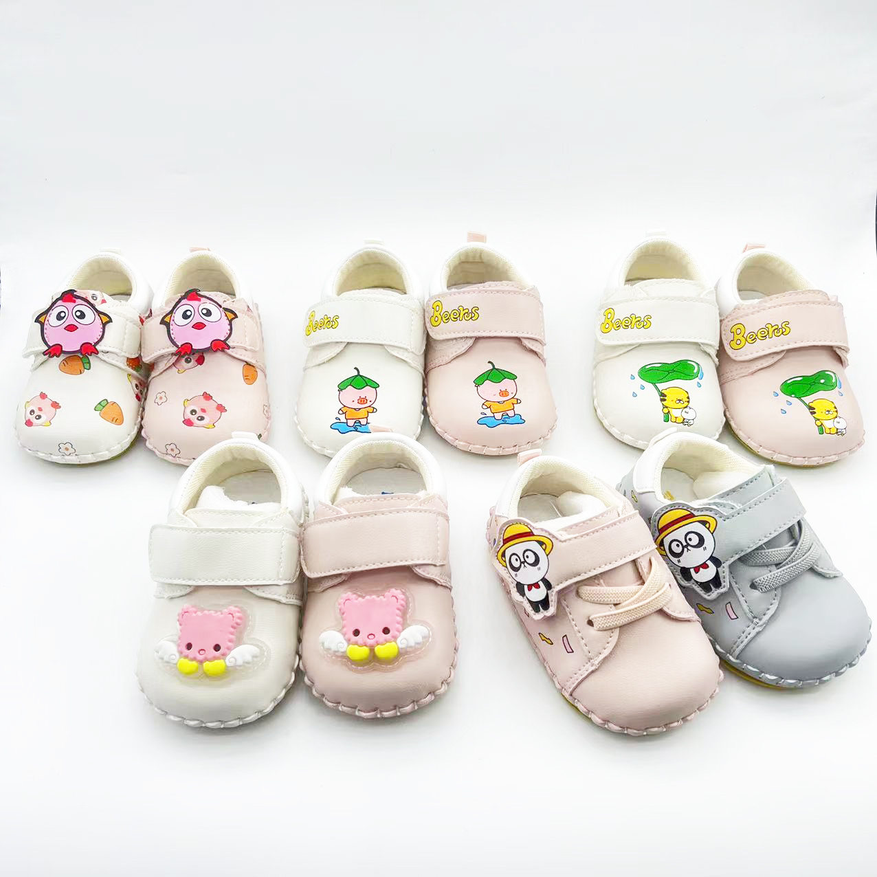 春秋软底婴幼儿童鞋男童女童6-7-8个月一岁学步鞋皮面防滑宝宝鞋