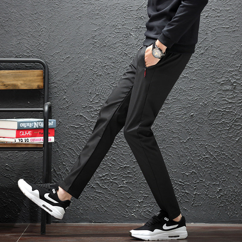 九分裤男潮ins修身小脚韩版9分潮流简约百搭青年休闲运动哈伦裤子