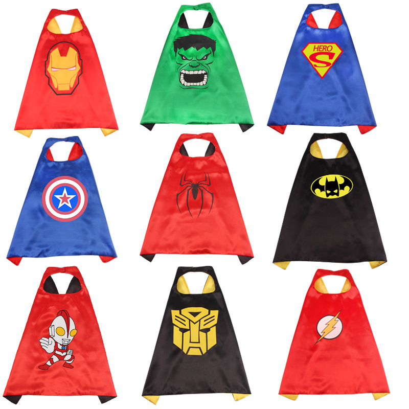 Super hero Capes for Kids and Masks Double Side Costumes