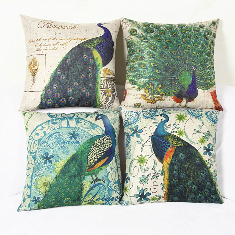 Peacocks and hemp car office cushion nap home pillow pillow|ruв категории постельные принадлежности, наволочки - от Buy2taobao.com для оказания профессиональной услуги покупки агента Taobao