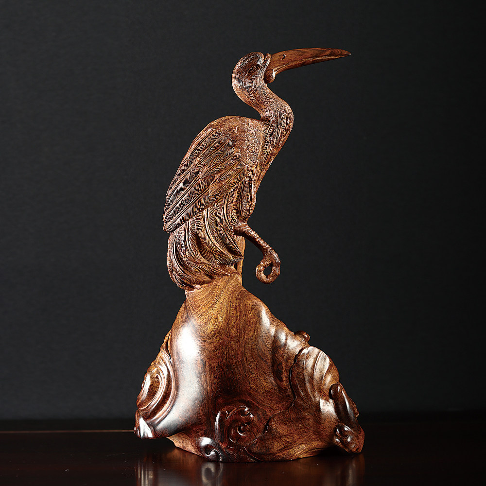 【即拍即得】国大师游良照木雕作品--仙鹤