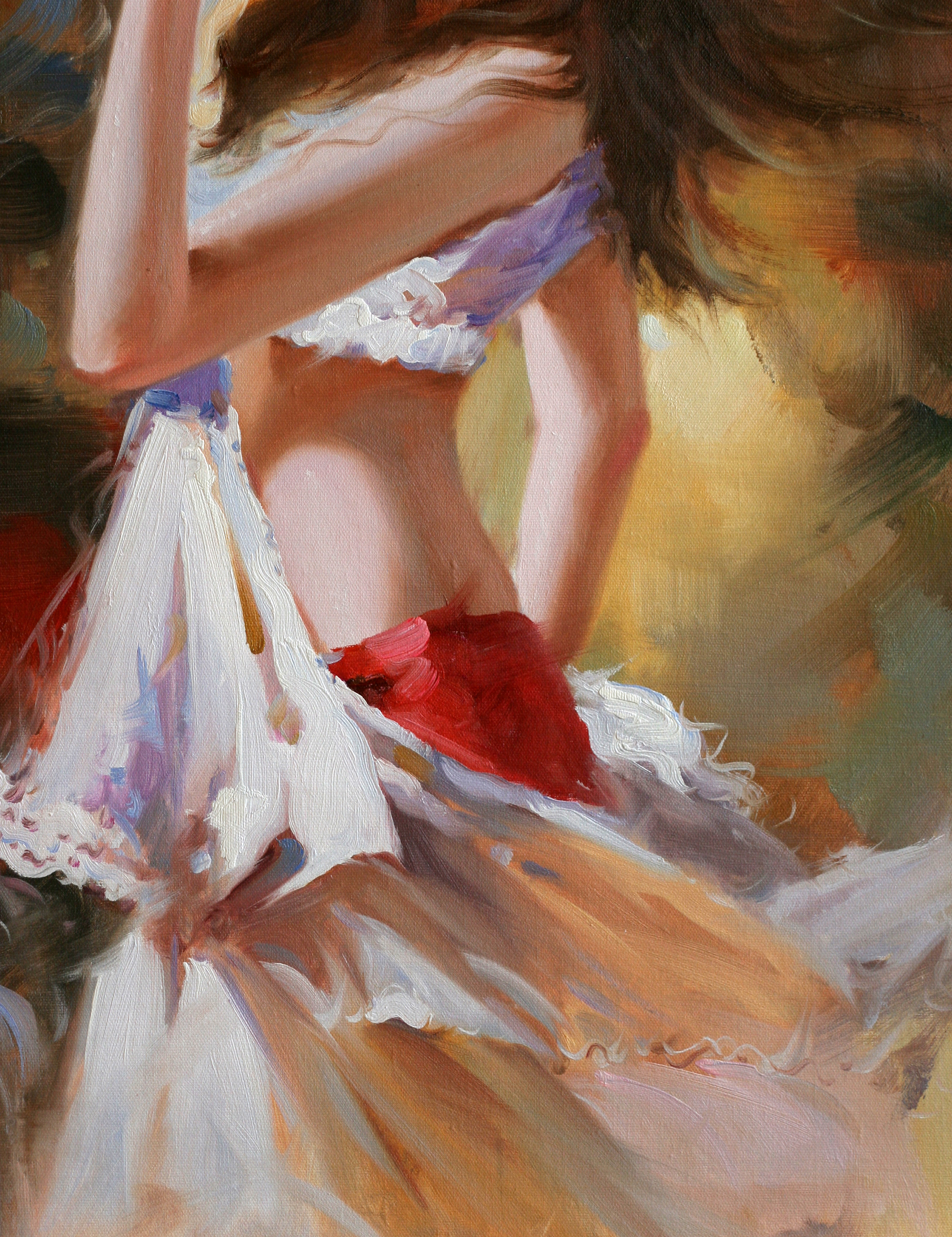 罗培芬《芭蕾少女》布面油画 60x90cm