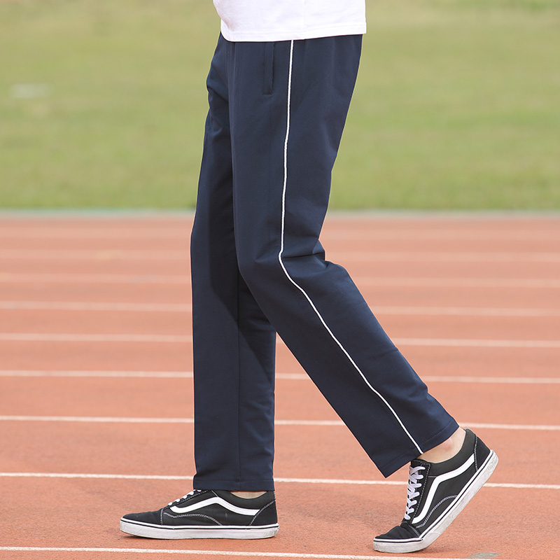 校服裤一条杠藏青高中学生裤子女直筒