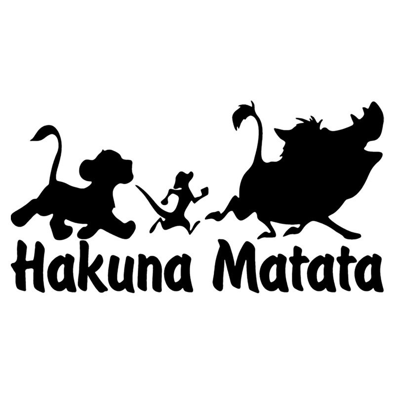 外贸爆款狮王车贴hakuna matata汽车贴纸趣味反光辛巴动物图腾贴
