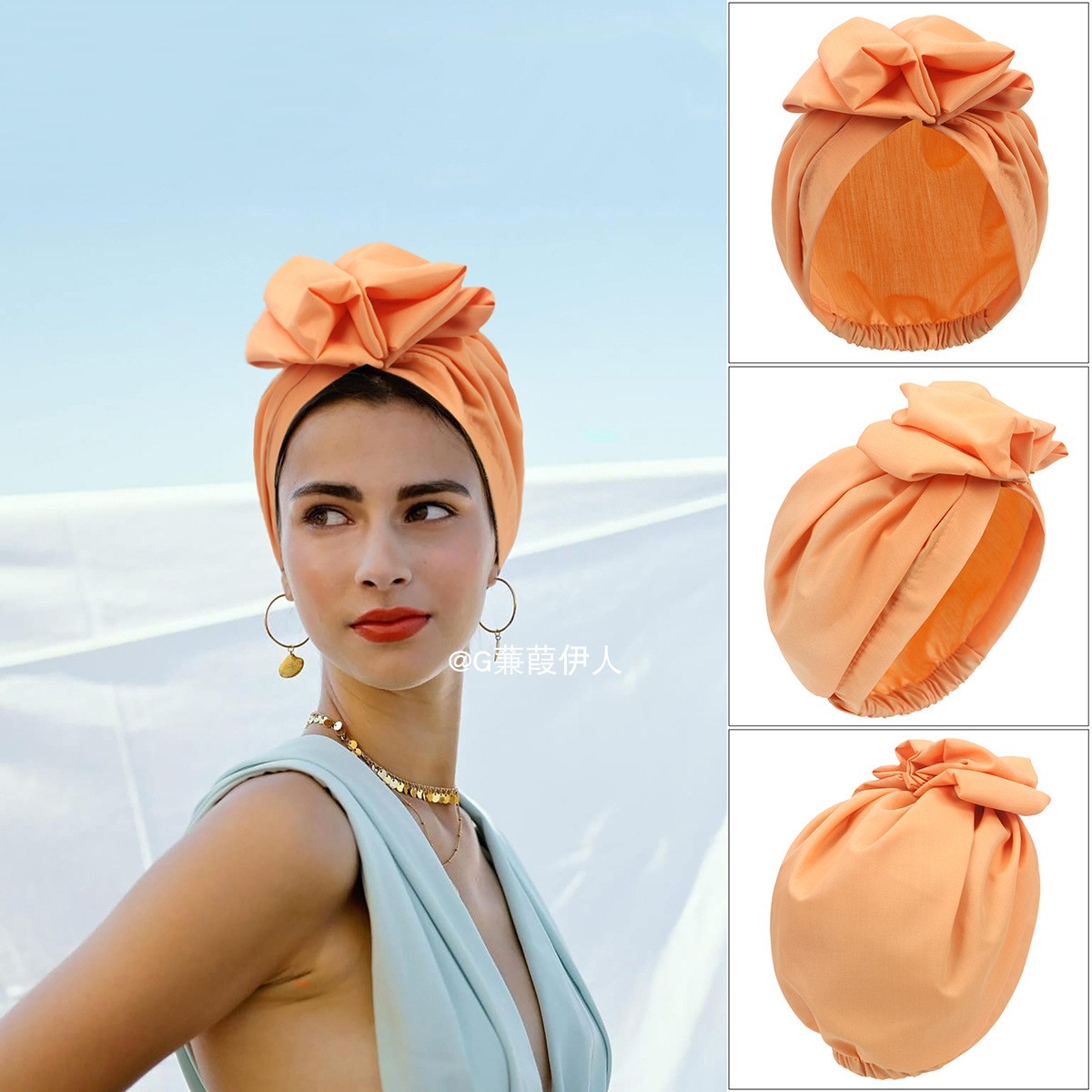 时尚包头帽法式复古头巾帽简便套头帽女fashion turban lady hat