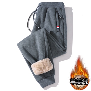 男士休闲裤秋冬季干活穿的裤子耐磨劳保便宜工作服羊羔绒加厚棉裤