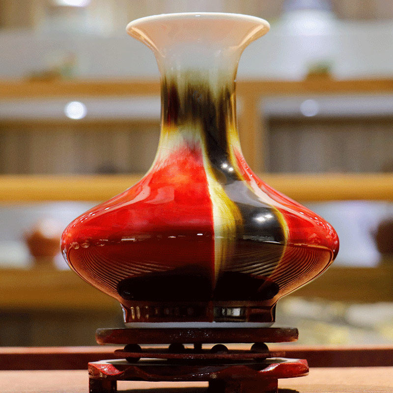 邓希平《三阳开泰》非物质文化遗产传承人景德镇高温颜色釉瓷瓶