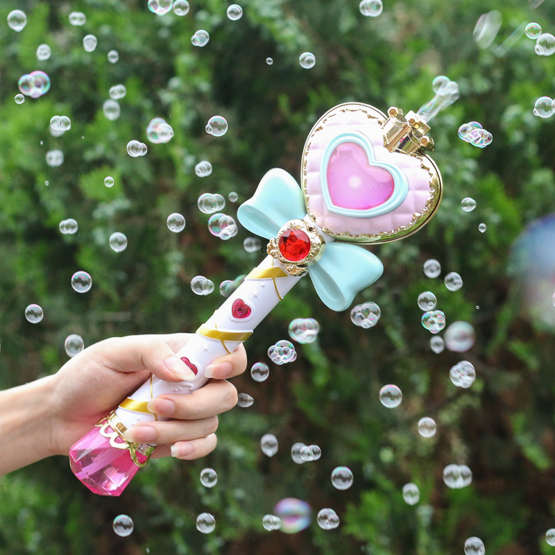 泡泡枪玩具抖音同款 儿童全自动吹泡泡机 电动仙女魔法棒不漏水器