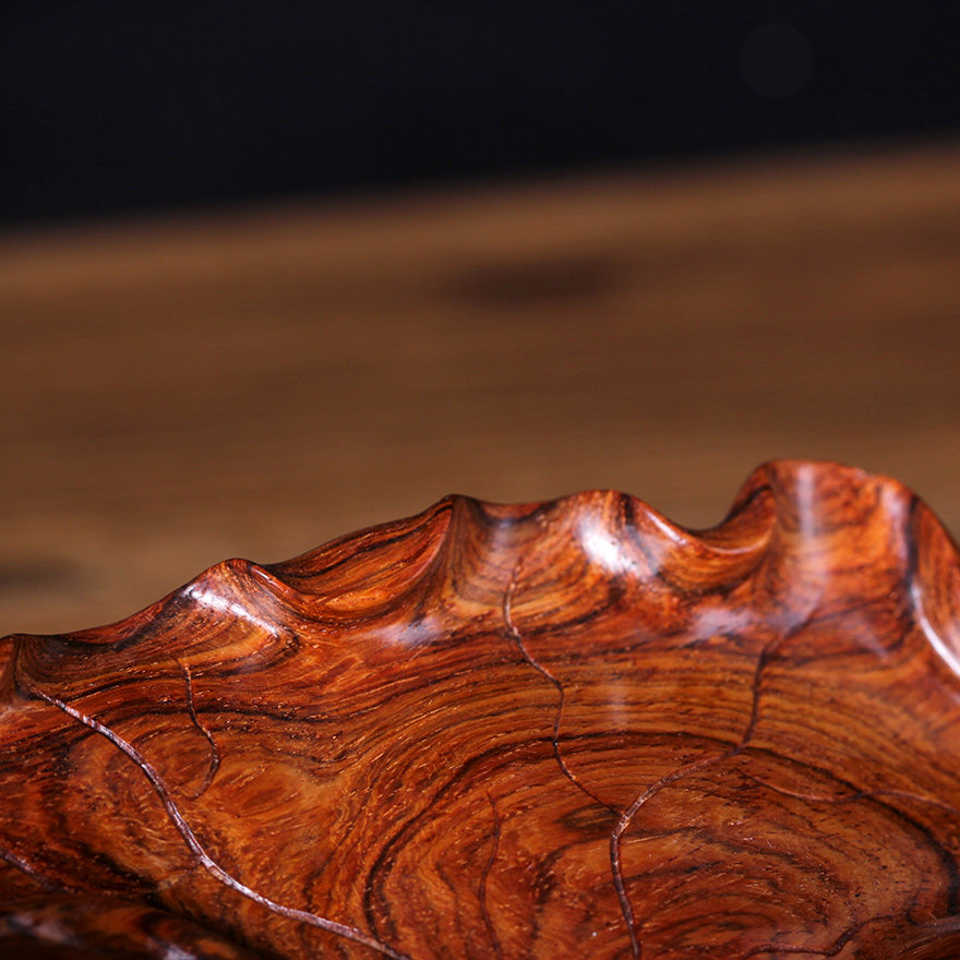 [源头好货-仙游]降香黄檀《荷叶香插》 黄花梨整料手工精雕