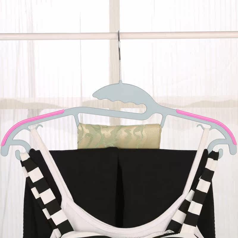 干湿两用多功能衣架 防滑防变形无痕衣架 晾晒衣裤一体架 20只装_9折