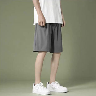 短裤男士夏季新款外穿休闲宽松透气冰丝薄款篮球运动大码五分裤子