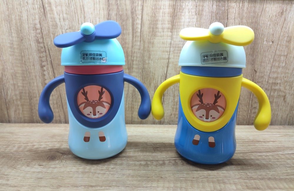 爱尼诺婴幼儿童保温奶瓶1岁以上316钢防摔手柄带刻度宝宝吸管奶壶