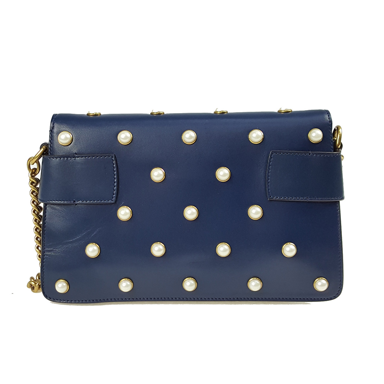 [9.8新]古驰gucci女士限量款深蓝色小蜜蜂单肩包170811005