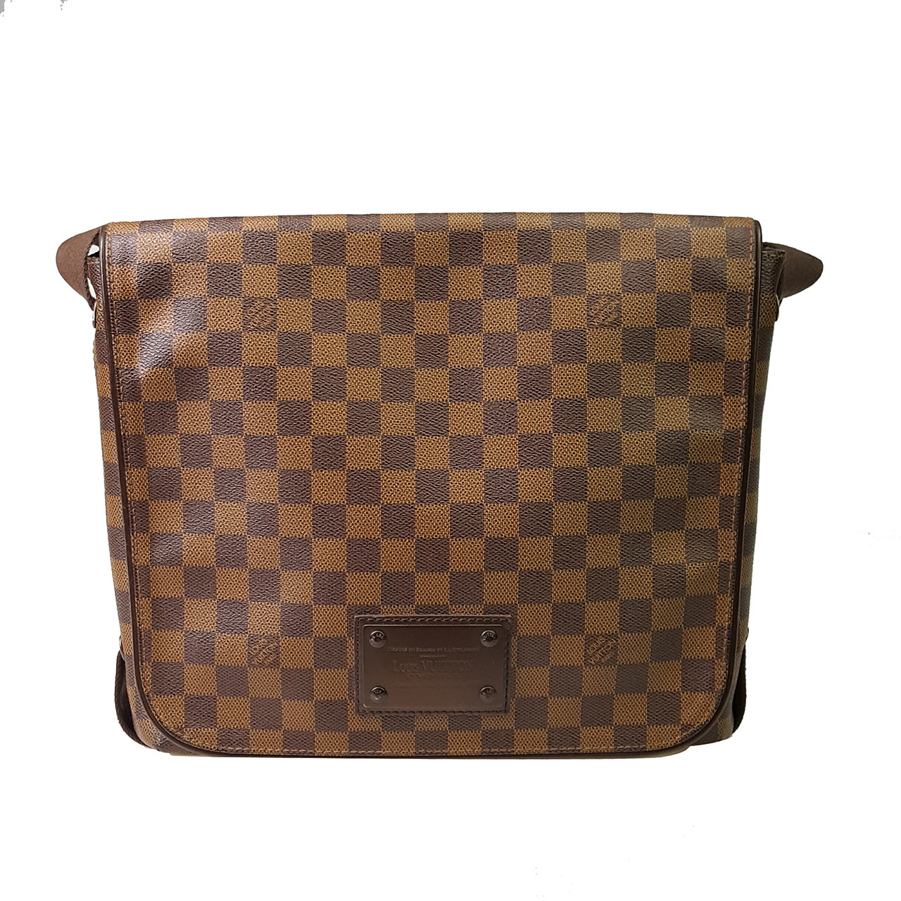 [无保留价][9.0新]路易威登lv男士棕色帆布棋盘格单肩包1113018