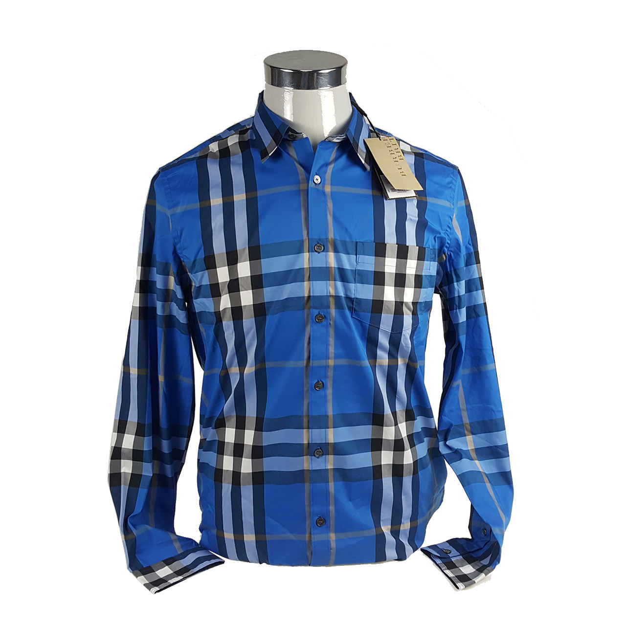 [9.9新]巴宝莉burberry男士蓝色棉质长袖衬衣cz-170825037