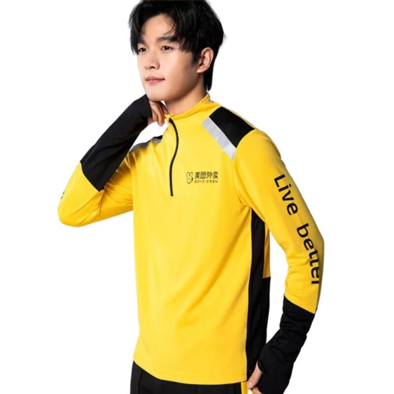 美团骑手衣服新款夏季速干长袖t恤透气短袖外卖员专用防晒工作服