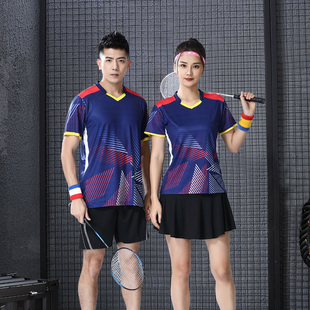 新款羽毛球服女夏季网球乒乓球服速干套装短袖男比赛运动T恤上衣