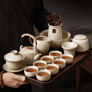 茶具套装家用2024新款茶壶盖碗泡茶具汝窑茶杯茶盘功夫茶具套装
