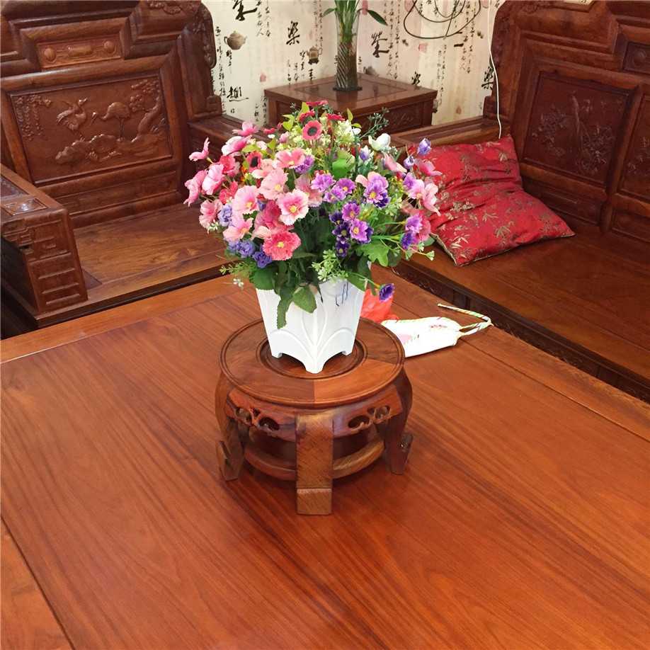 缅甸花梨木底座桌面摆件花盆景工艺家居饰品香炉鱼缸置物架办公室