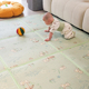 夏季冰丝爬行垫加厚可折叠藤席地毯宝宝玩耍学步地垫午睡打地铺垫