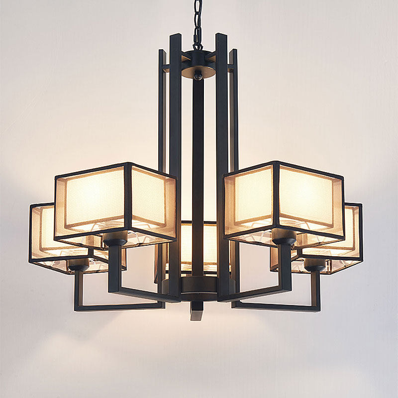 现代新中式铁艺客厅吊灯大气别墅中国风酒店餐饮样板房禅意灯具