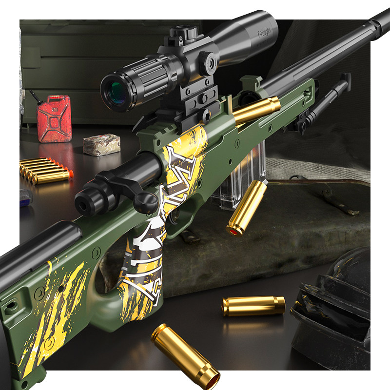 狙击枪儿童吃鸡加大号抛壳awm软弹枪软蛋仿真真抢98k枪玩具男孩