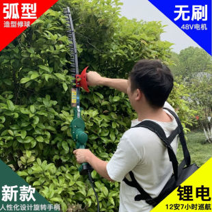 新款48V充电式无刷绿篱机电动剪茶树茶叶修剪机绿化修树球