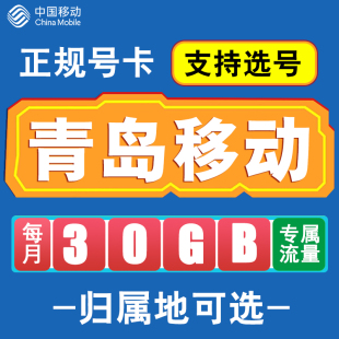 山东青岛移动卡手机电话卡4G流量通话卡全国通用长期低月租无漫游